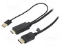 LogiLink Cable HDMI a DisplayPort con USB, 4K/30 Hz, 2 m, negro
