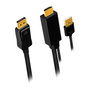 LogiLink Cable HDMI a DisplayPort con USB, 4K/30 Hz, 2 m, negro
