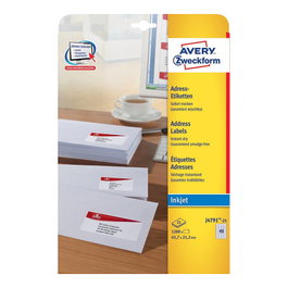 AVERY Zweckform Etiquetas de dirección J4791-25 blancas 45,7 x 21,2 mm