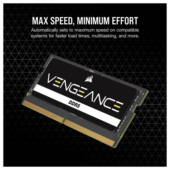 Corsair CMSX24GX5M1A5200C44 Memoria RAM DDR5 24GB 5200MHz CL44 para Portátil SO-DIMM Negra Retail