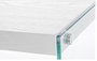 DKD Home Decor Mesita de Noche Moderno Blanco Transparente Cristal y MDF Glass 20 40 x 50 x 45.5 cm