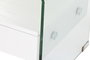 DKD Home Decor Mesita de Noche Moderno Blanco Transparente Cristal y MDF Glass 20 40 x 50 x 45.5 cm