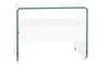 DKD Home Decor Mesita de Noche Moderno Blanco Transparente Cristal y MDF Glass 20 40 x 50 x 45.5 cm