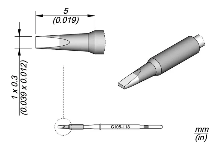 JBC TOOLS Pico tipo destornillador 0,3x1mm