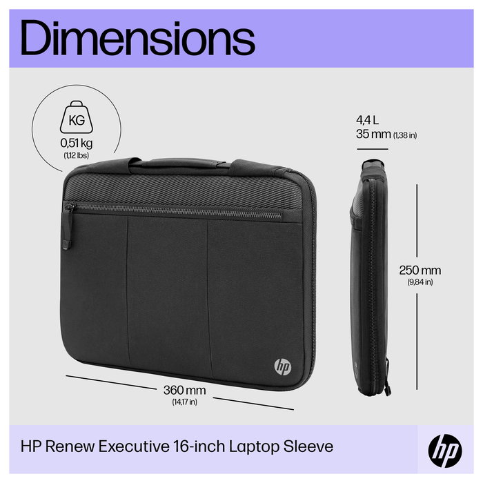 HP Funda Renew Executive para portátil de 14,1 pulgadas, Negro HP Funda Renew Executive para portátil de 14,1 pulgadas, Negro