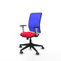 PIQUERAS Y CRESPO Silla de oficina Motilla con mecanismo Sincro/Traslack, Rojo y Azul