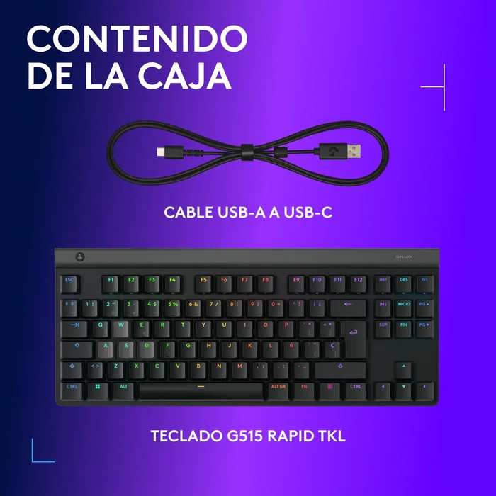 Logitech G515 RAPID TKL Teclado Gaming Tenkeyless Inalámbrico con Interruptores Analógicos Magnéticos RGB Español, 935