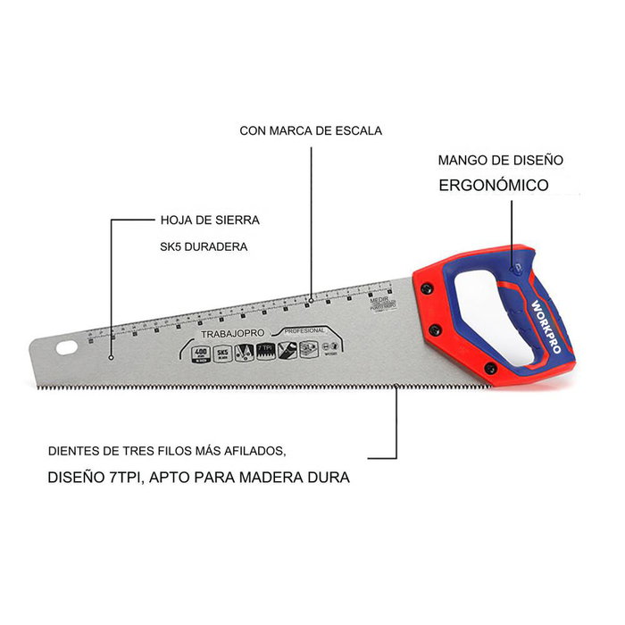 Workpro Serrucho Universal 40 cm Workpro Serrucho Universal 40 cm