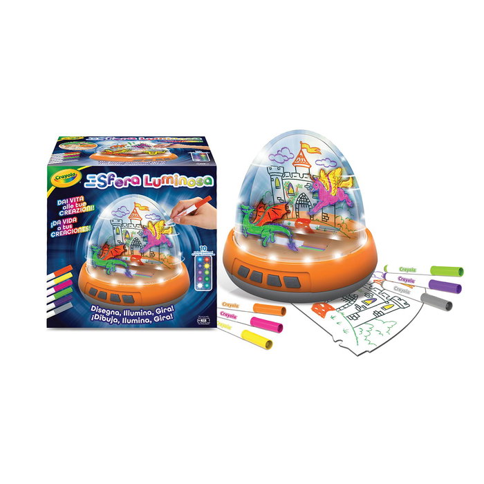 Crayola Esfera Luminosa 25-5985 - Panel de Dibujo Giratorio con Luces LED y Colores para Niños +6 Años