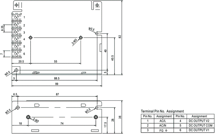MEAN WELL RD-3513 Alimentador de impulso 35,1W 13,5VDC
