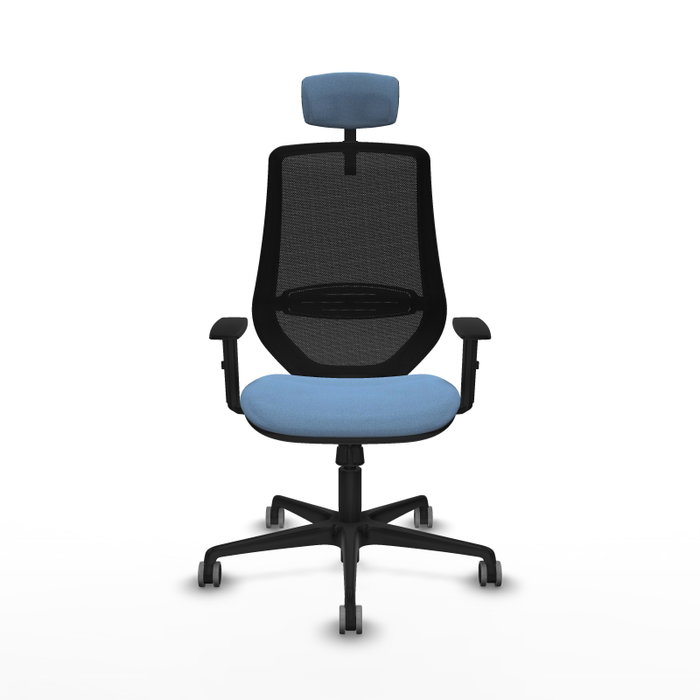 PIQUERAS Y CRESPO Silla de oficina Mardos con mecanismo Sincro, Azul cielo y Negro