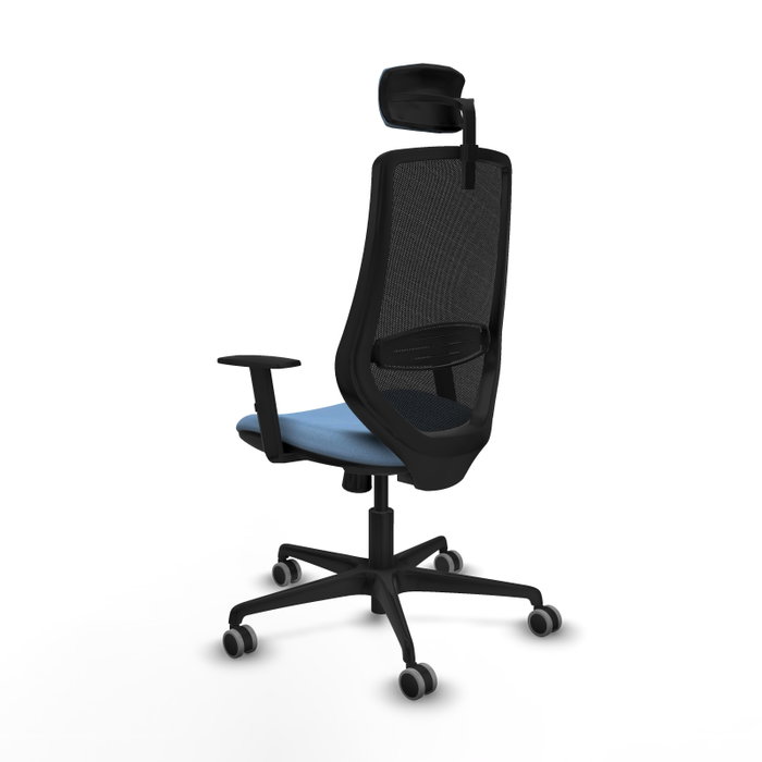 PIQUERAS Y CRESPO Silla de oficina Mardos con mecanismo Sincro, Azul cielo y Negro