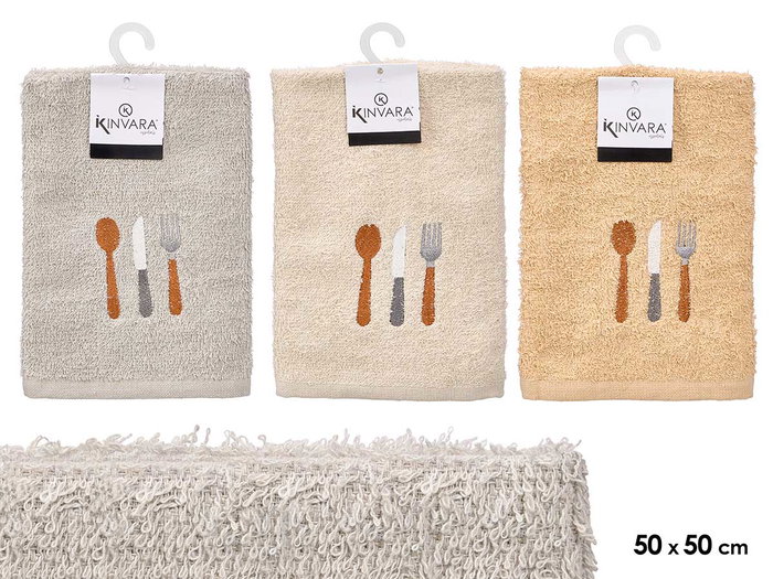 KINVARA Paño Algodón Neutros Cubiertos 50x50cm Beige + Blanco KINVARA Paño Algodón Neutros Cubiertos 50x50cm Beige + Blanco