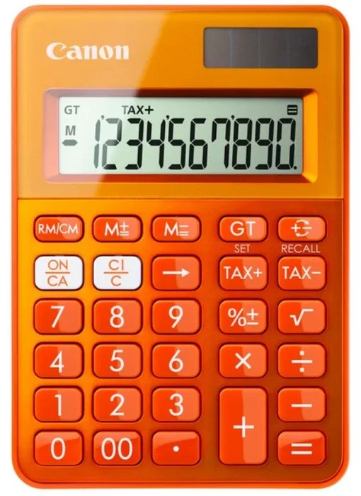 Canon LS-100K Calculadora de sobremesa básica, 10 dígitos, 1 línea, batería/solar, naranja Canon LS-100K Calculadora de sobremesa básica, 10 dígitos, 1 línea, batería/solar, naranja