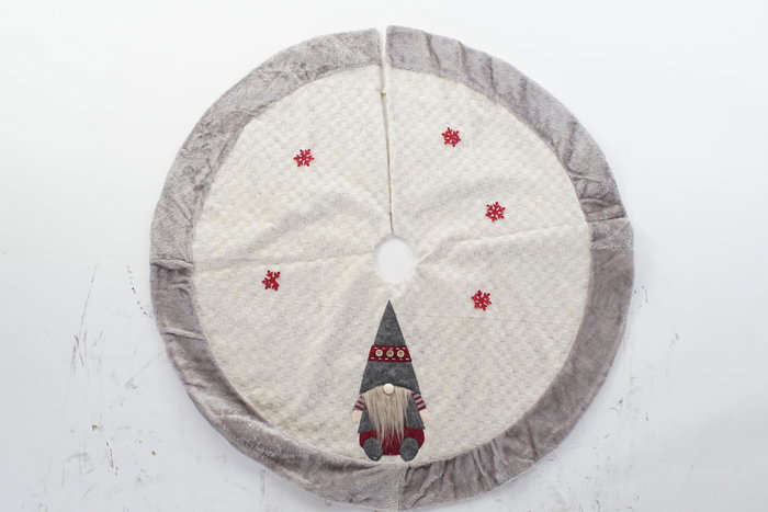 DKD Home Decor Base para Árbol de Navidad Tradicional Blanco y Gris (2 Unidades) 106x1x106 cm