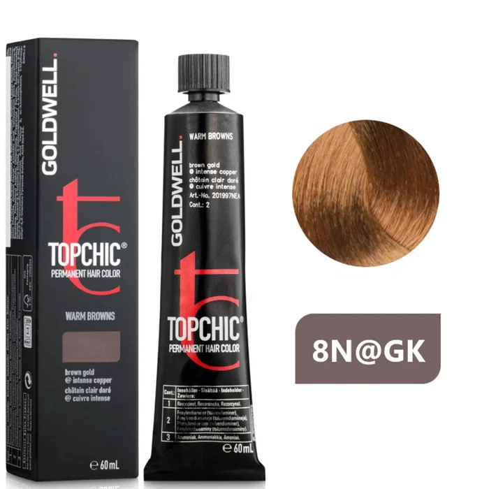 Goldwell TopChic Tinte de pelo permanente 8N@GK Copper Gold Goldwell TopChic Tinte de pelo permanente 8N@GK Copper Gold