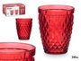 Vivalto Vaso Diamante Rojo 250 ml (Pack de 24) de Vidrio