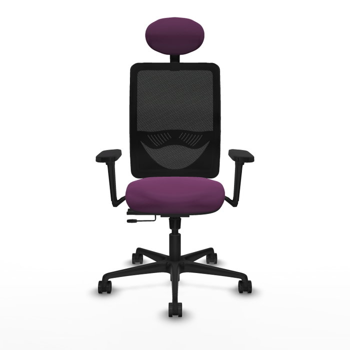 PIQUERAS Y CRESPO Silla de oficina Zulema con mecanismo Sincro/Traslack, Morado y Negro