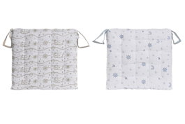 DKD Home Decor Stella Maris Cojin Azul Blanco 40 x 40 cm (4 Unidades)