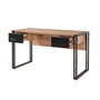 Hanah Home COSMO-TKM.10 Conjunto de Muebles para Sala de Estudio en Pino Atlántico y Negro con Tablero de Partículas Melaminado y Estructura Metálica