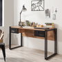 Hanah Home COSMO-TKM.10 Conjunto de Muebles para Sala de Estudio en Pino Atlántico y Negro con Tablero de Partículas Melaminado y Estructura Metálica