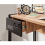 Hanah Home COSMO-TKM.10 Conjunto de Muebles para Sala de Estudio en Pino Atlántico y Negro con Tablero de Partículas Melaminado y Estructura Metálica
