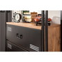 Hanah Home COSMO-TKM.10 Conjunto de Muebles para Sala de Estudio en Pino Atlántico y Negro con Tablero de Partículas Melaminado y Estructura Metálica