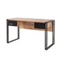 Hanah Home COSMO-TKM.10 Conjunto de Muebles para Sala de Estudio en Pino Atlántico y Negro con Tablero de Partículas Melaminado y Estructura Metálica