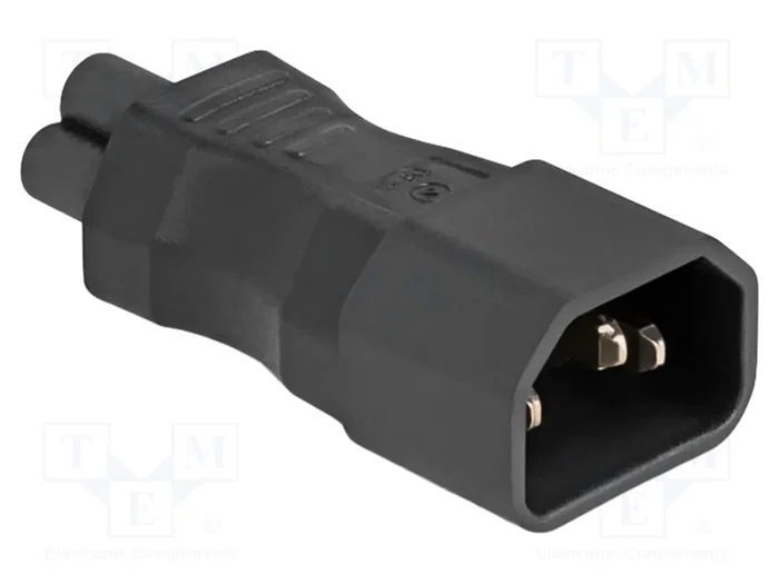 DELOCK Adaptador IEC C14 macho a IEC C5 hembra, 2,5 A