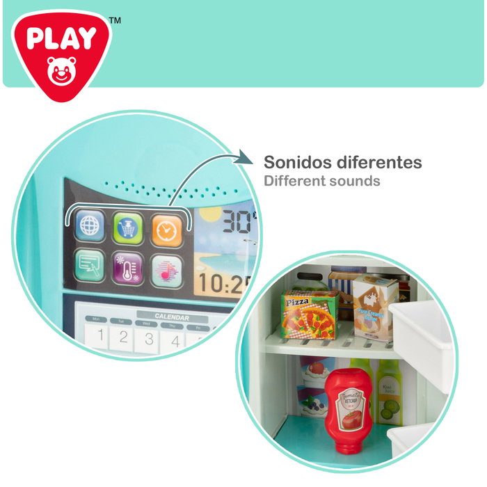 PLAY Frigorífico de juguete con sonido azul