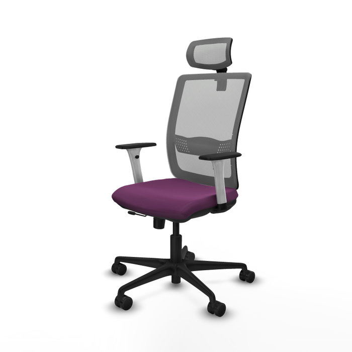 PIQUERAS Y CRESPO Silla de oficina Haches con mecanismo Sincro/Traslack, Morado y Gris