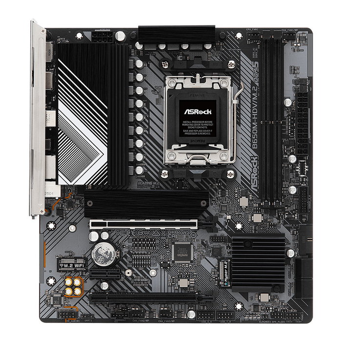 ASRock B650M-HDV/M.2 Placa Base AMD B650 Socket AM5 Micro ATX, Compatible con AMD Ryzen 7000, DDR5, PCIe 4.0, M.2, USB 3.2, 2.5G LAN, DisplayPort 1.4, HDMI, ALC897