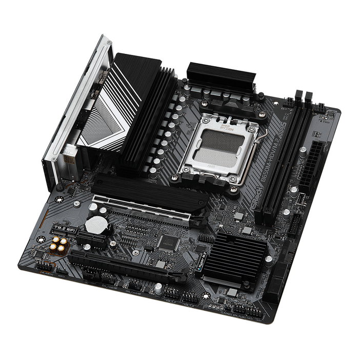 ASRock B650M-HDV/M.2 Placa Base AMD B650 Socket AM5 Micro ATX, Compatible con AMD Ryzen 7000, DDR5, PCIe 4.0, M.2, USB 3.2, 2.5G LAN, DisplayPort 1.4, HDMI, ALC897