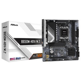 ASRock B650M-HDV/M.2 Placa Base AMD B650 Socket AM5 Micro ATX, Compatible con AMD Ryzen 7000, DDR5, PCIe 4.0, M.2, USB 3.2, 2.5G LAN, DisplayPort 1.4, HDMI, ALC897