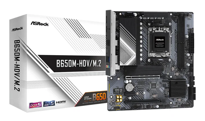 ASRock B650M-HDV/M.2 Micro ATX AMD B650 Socket AM5 DDR5 ASRock B650M-HDV/M.2 Micro ATX AMD B650 Socket AM5 DDR5