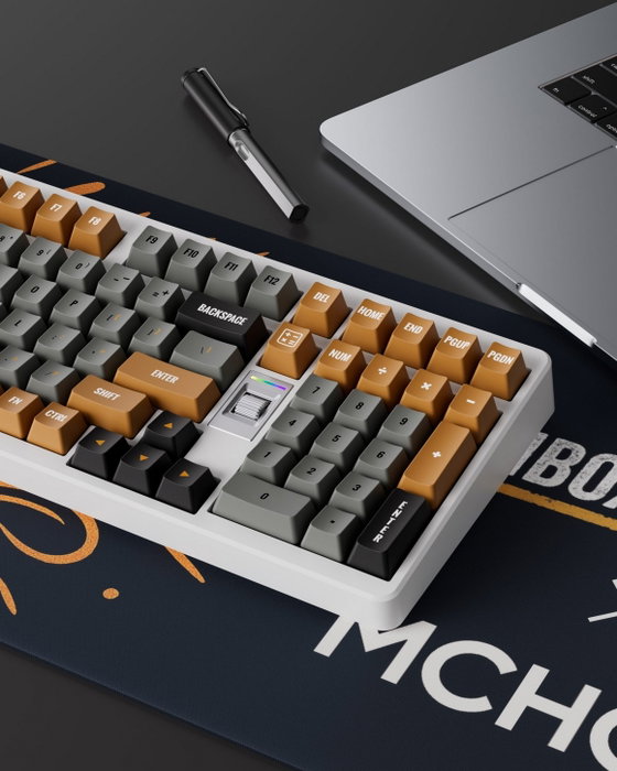 Mchose UT98 Teclado Gaming Mecánico Outemu Silent Peach V3 Blanco-Gris Mchose UT98 Teclado Gaming Mecánico Outemu Silent Peach V3 Blanco-Gris