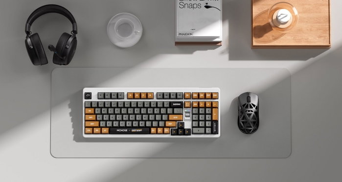 Mchose UT98 Teclado Gaming Mecánico Outemu Silent Peach V3 Blanco-Gris Mchose UT98 Teclado Gaming Mecánico Outemu Silent Peach V3 Blanco-Gris