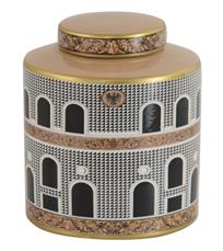 DKD Home Decor Tibor de Porcelana Multicolor con Puertas