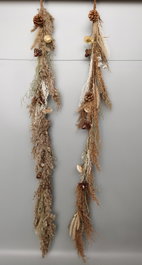 DKD Home Decor Ramo de Flores Secas Colgante Natural Surtido de 2