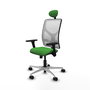 PIQUERAS Y CRESPO Silla de oficina Motilla con Mecanismo Sincro, Verde y Blanco