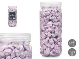 Giftdecor Bote Piedra Metalizada Lila 700 g con Piedras de 10-20 mm (6.5 x 15.8 x 6.5 cm) (Set de 12)