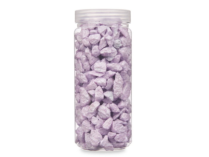 Giftdecor Bote Piedra Metalizada Lila 700 g con Piedras de 10-20 mm (6.5 x 15.8 x 6.5 cm) (Set de 12)