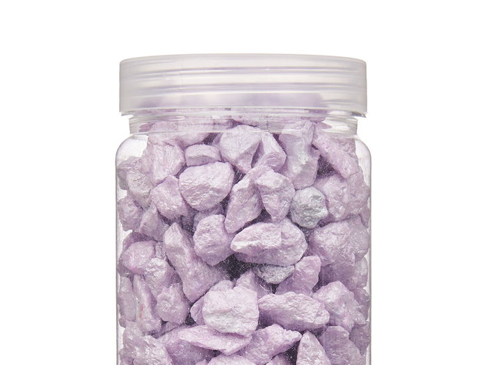 Giftdecor Bote Piedra Metalizada Lila 700 g con Piedras de 10-20 mm (6.5 x 15.8 x 6.5 cm) (Set de 12)