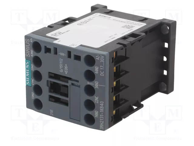 SIEMENS 3RH2131-1KB40 Contactor de 4 polos, 24V DC, 10A