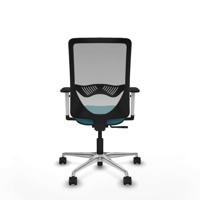 PIQUERAS Y CRESPO Silla de oficina Zulema con mecanismo Sincro, Tela Turquesa y Malla Gris PIQUERAS Y CRESPO Silla de oficina Zulema con mecanismo Sincro, Tela Turquesa y Malla Gris