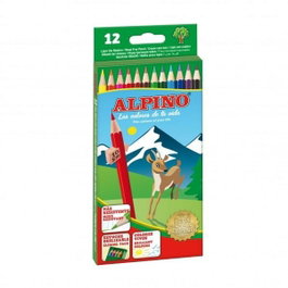 Alpino Estuche de 12 Lápices de Colores Largos Surtidos con Estuche de Cartón