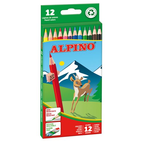 Alpino Lápices de Colores Hexagonales Largos de 12 Unidades