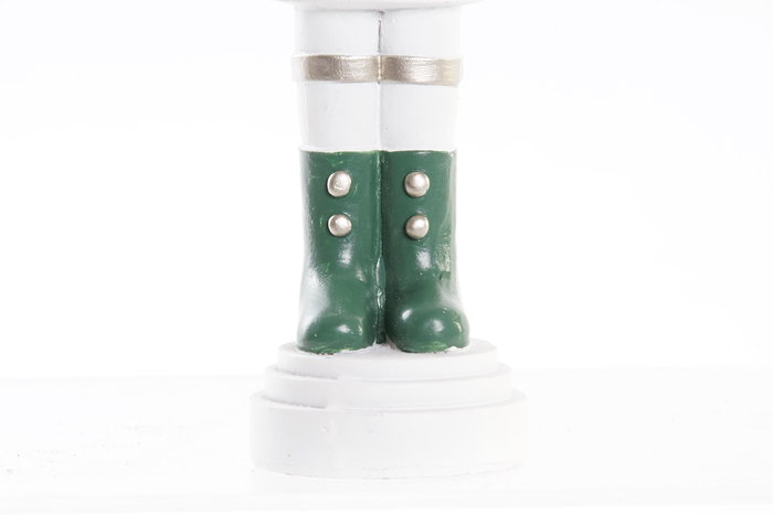 DKD Home Decor Figura de Navidad Cascanueces Fantasía Verde Menta Blanco Resina 23 cm de Alto Decoración Navideña Festiva