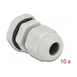 DeLOCK Prensacables PG7 Gris 10 Piezas