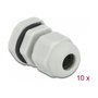DeLOCK Prensacables PG7 Gris 10 Piezas